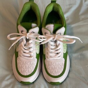 Michael Kors Green and White Sneakers